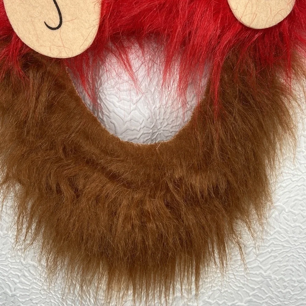 Vintage Santa Claus Elf Novelty Hat with Beard NWT